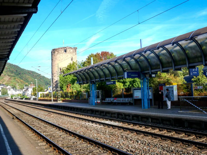 Train station in the town of Boppard, Germany