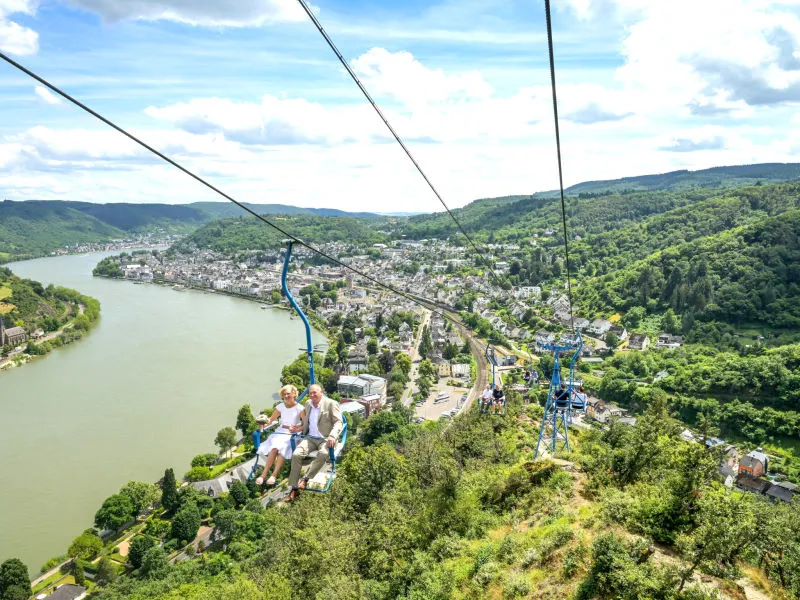 Sesselbahn Boppard, Rhein, Panorama, Rheinland-Pfalz, Deutschland
