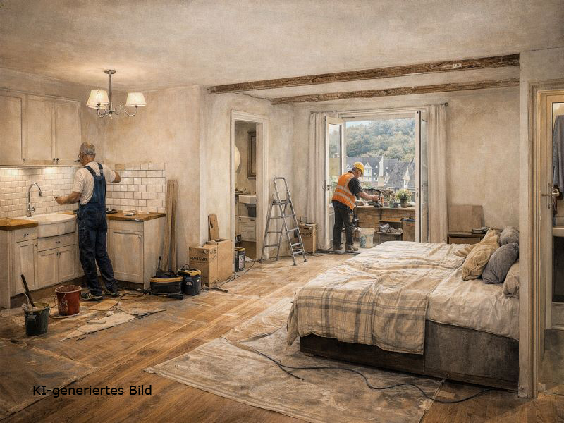 Vorbereitung der Ferienwohnung Mister Pommeroy in Boppard